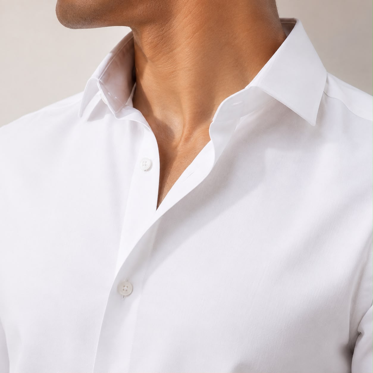 Laxurine White Solid Cotton Shirt for Men – Regular Fit