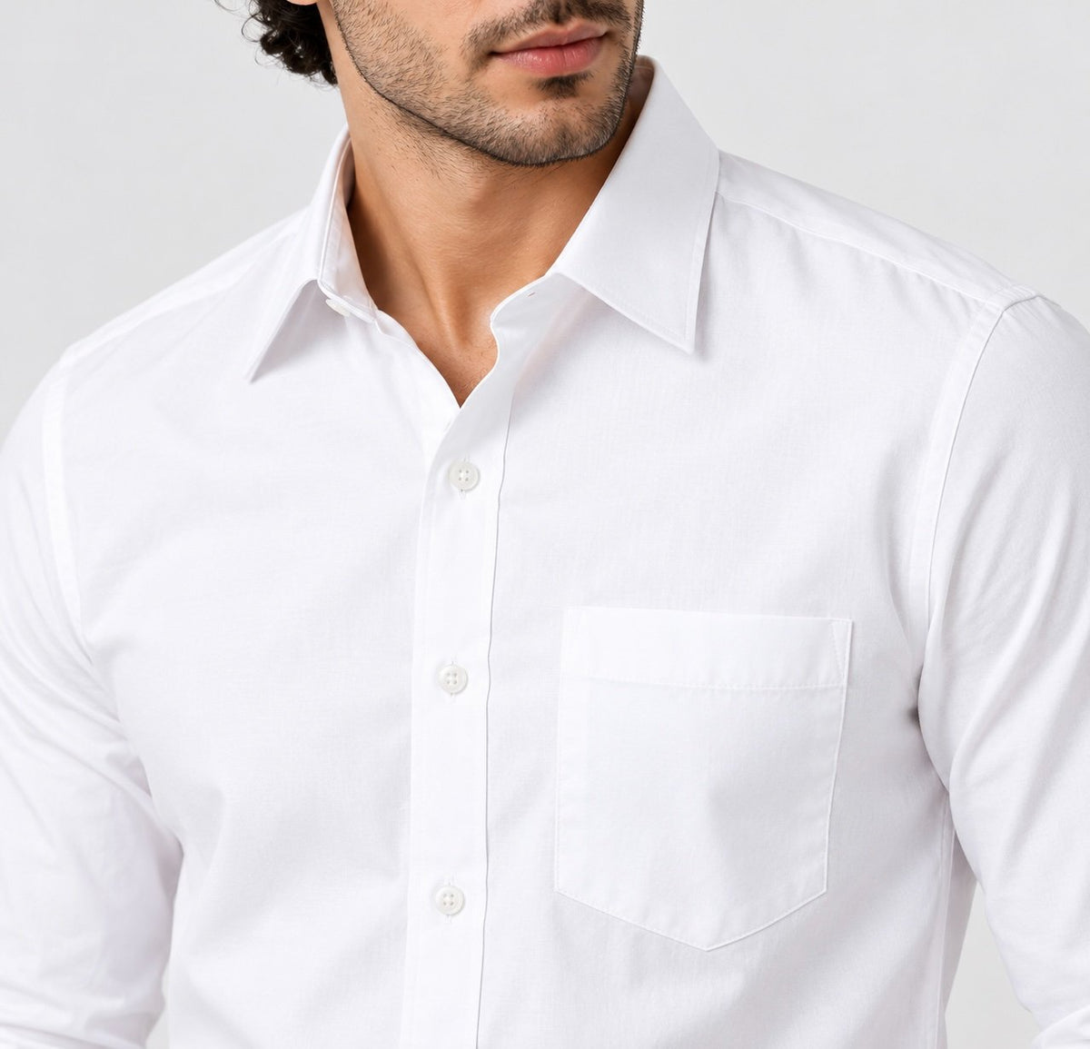 Laxurine Men's White Solid Casual Shirt