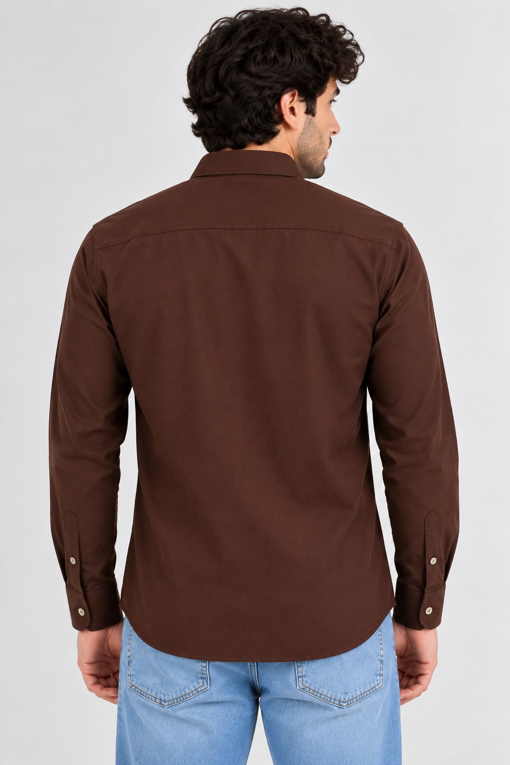 Laxurine Men's Brown Solid Casual Shirt